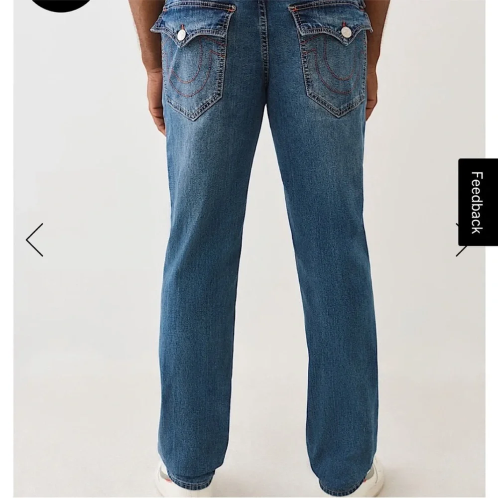 True Religion Geno Relaxed Slim Flap Jeans Size 42X32 NWT
